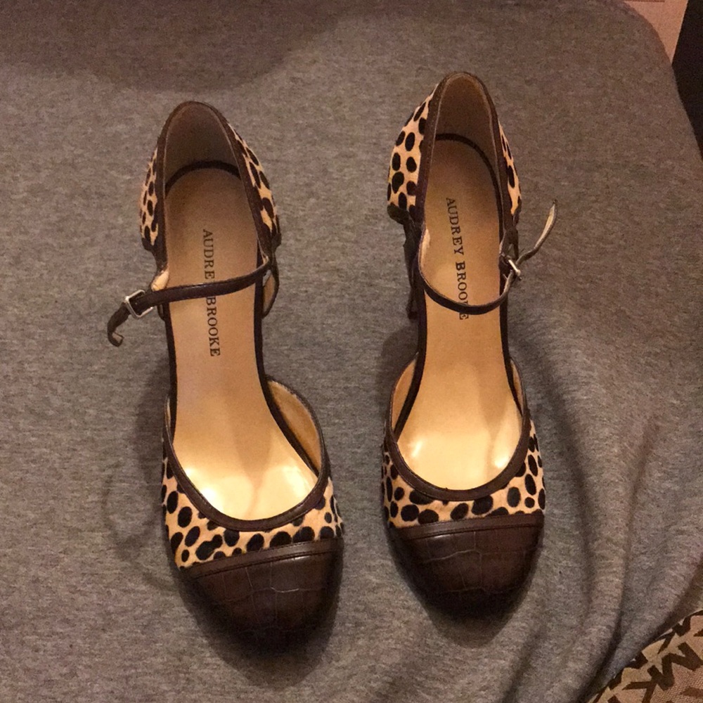 Brown and tan Heels